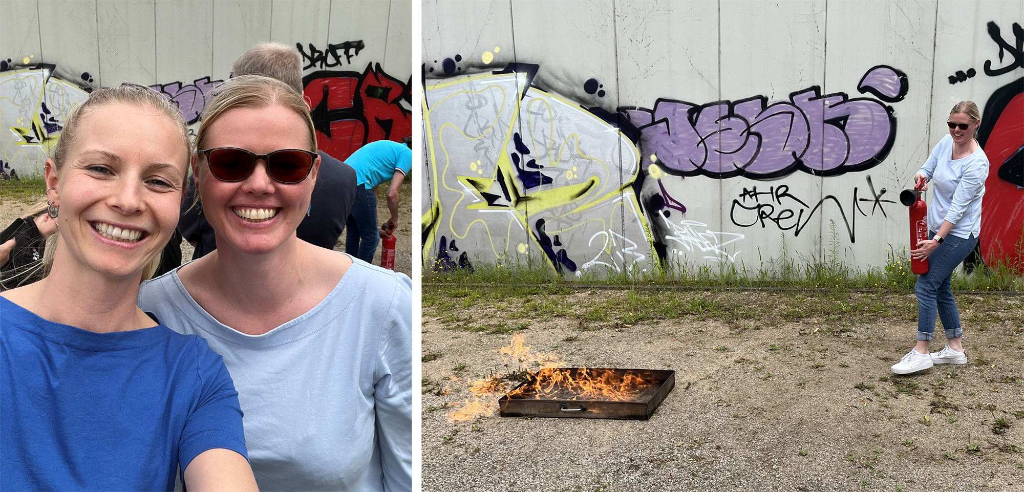 Lisa Forytta aus Dresden und Annika Holmes aus dem Berliner Vergabeteam haben erfolgreich an einer Schulung für Brandschutz- und Evakuierungshelfer/innen in Neuenhagen teilgenommen